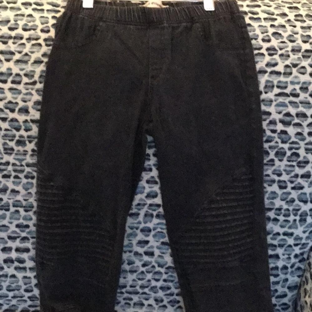 Rock Etiquette skinny black moto legging Sz Small